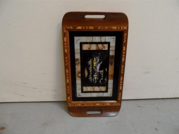 Tray with inlay