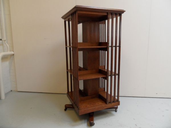 oak revolving bookcase