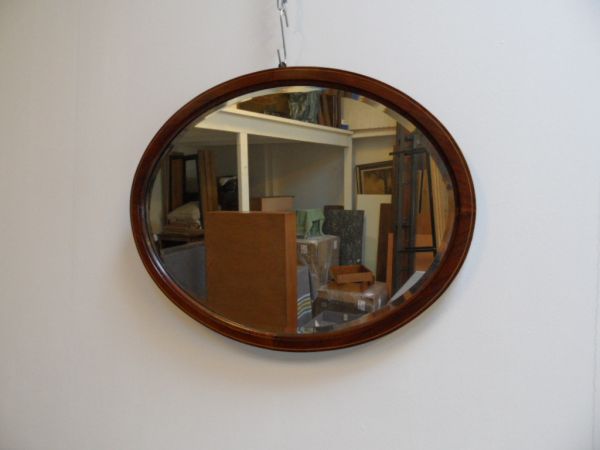 mahogany oval mirror