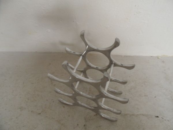 Vintage aluminium wijnrek