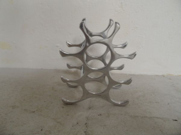 Vintage aluminium wijnrek