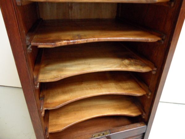 Oak filing cabinet with roller shutter