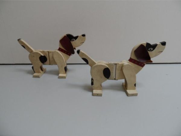 Vintage wooden dogs