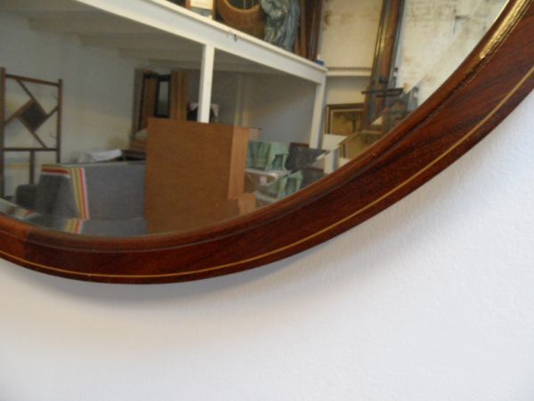 mahogany oval mirror