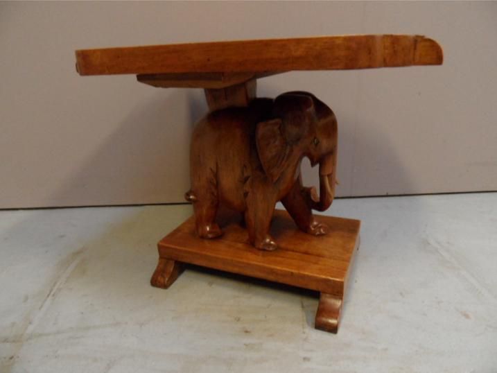 Art Deco side table with elephant