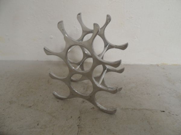 Vintage aluminium wijnrek