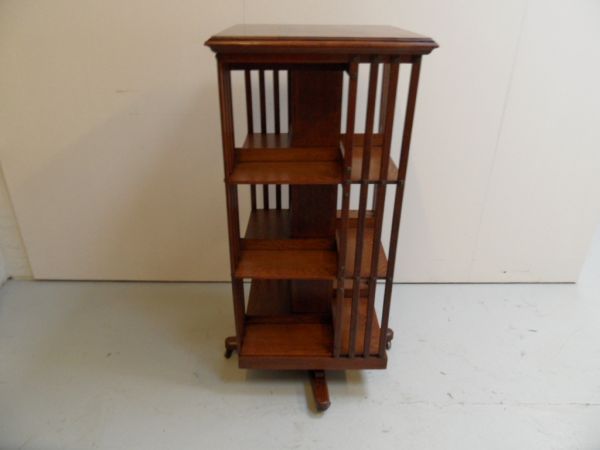 oak revolving bookcase