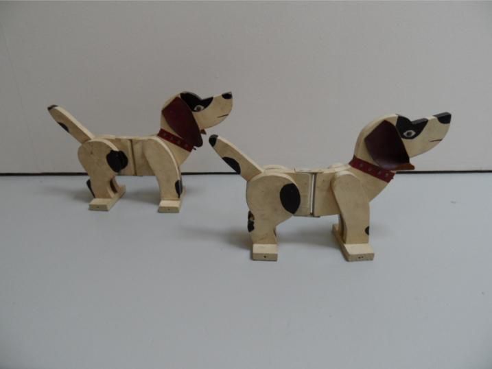 Vintage wooden dogs